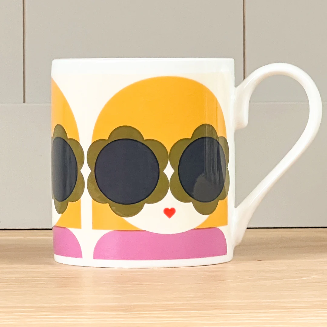 Orla Kiely Lola Yellow & Purple Mug