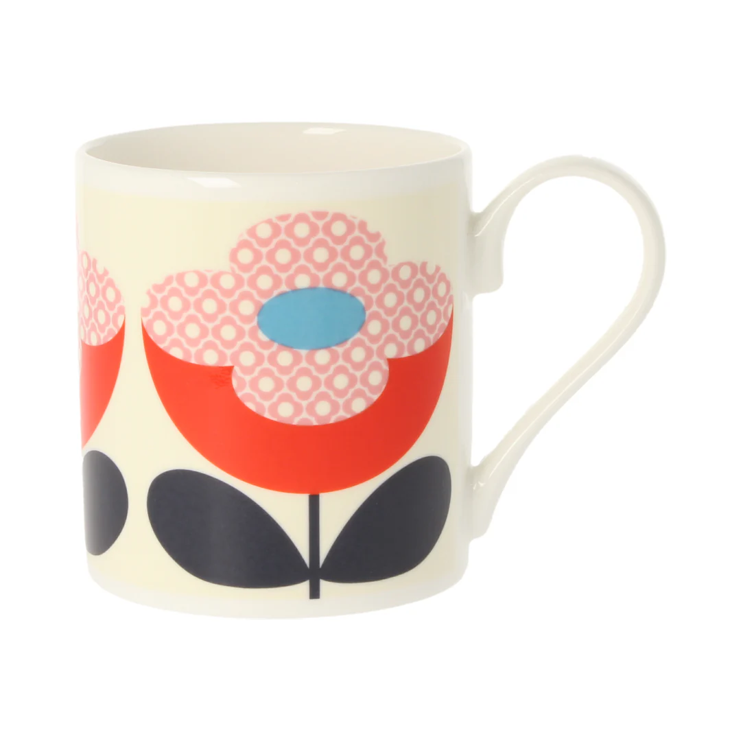 Orla Kiely Buttercup Stem Red & Pink  Mug