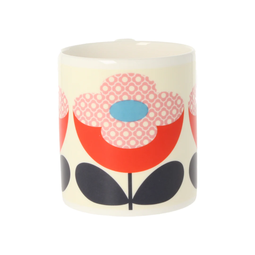 Orla Kiely Buttercup Stem Red & Pink  Mug