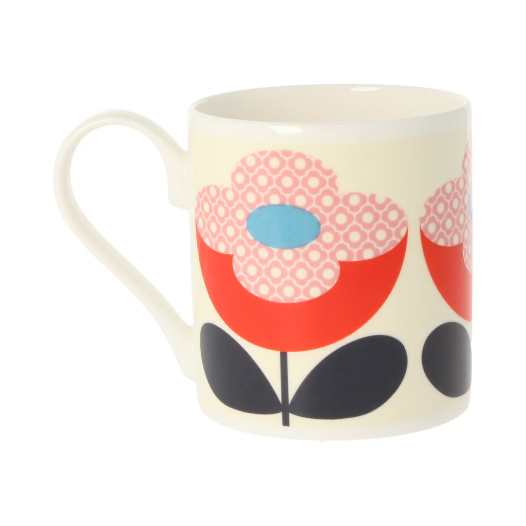 Orla Kiely Buttercup Stem Red & Pink  Mug