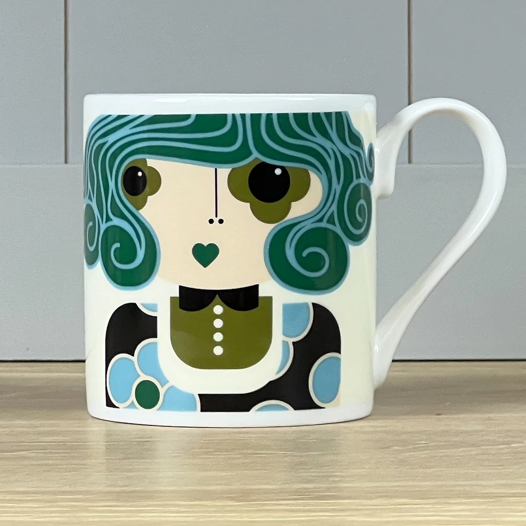 Orla Kiely Dee Dee Teal Quite Big Mug