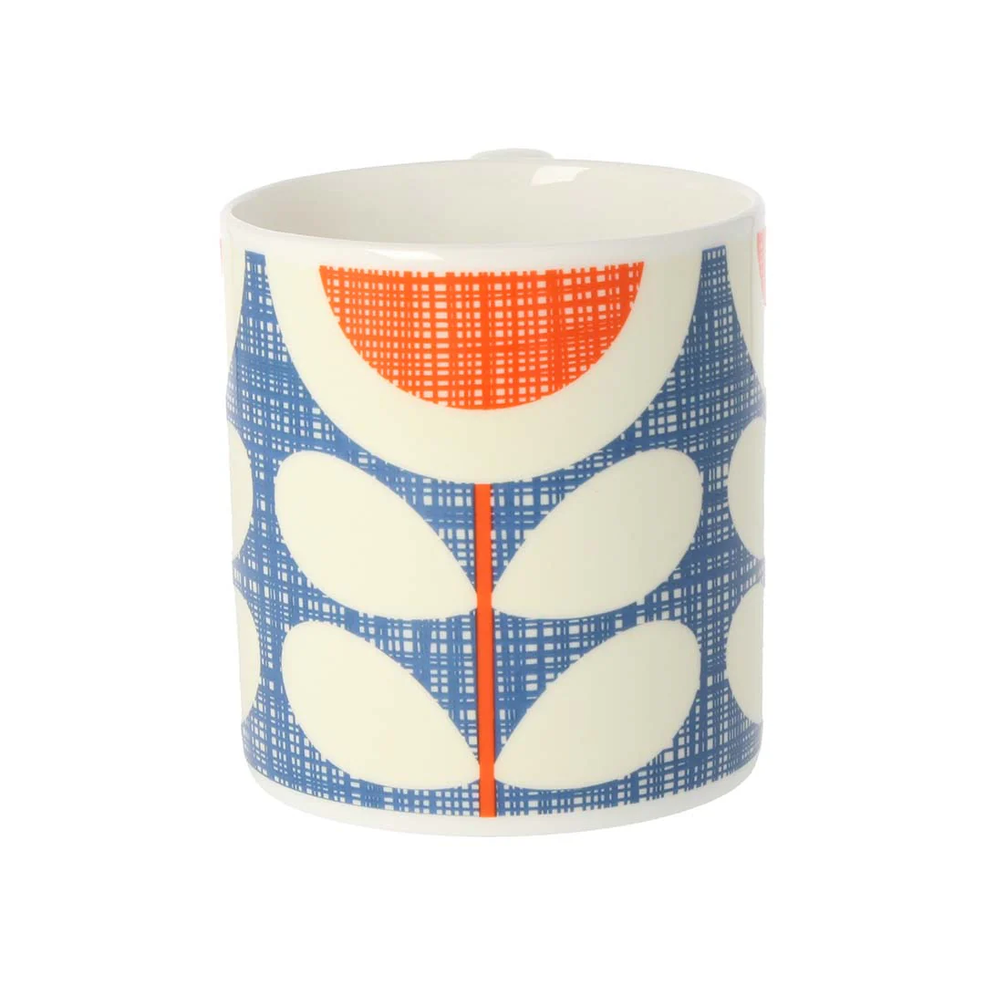 Orla Kiely Scribble Sunflower Blue Quite Big Mug