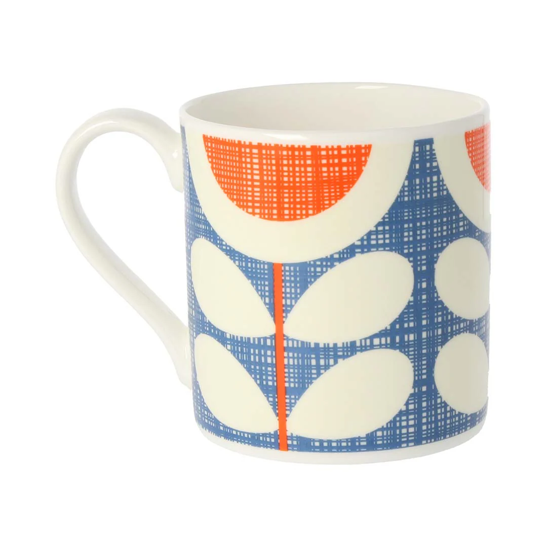 Orla Kiely Scribble Sunflower Blue Quite Big Mug