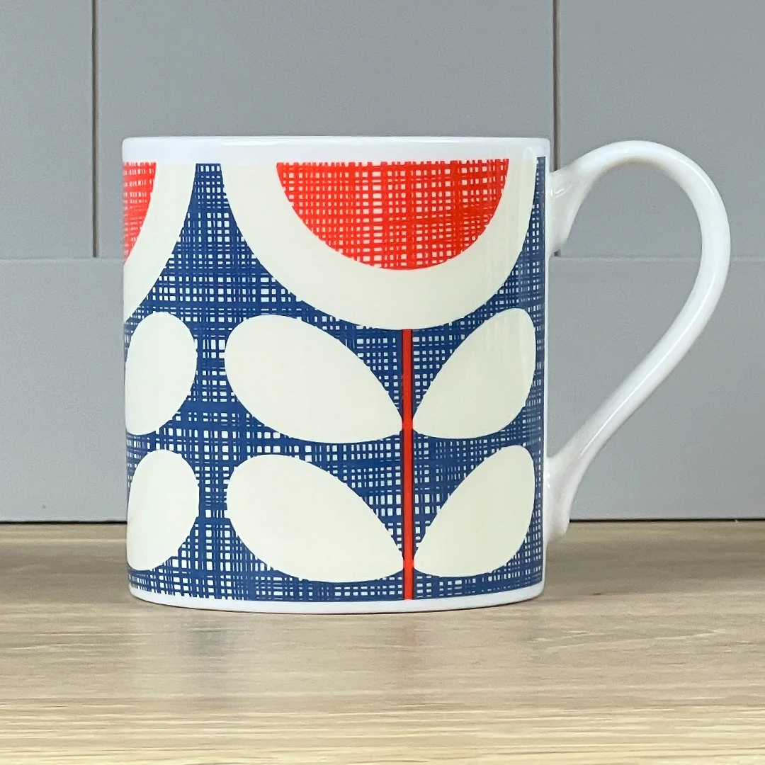 Orla Kiely Scribble Sunflower Blue Quite Big Mug