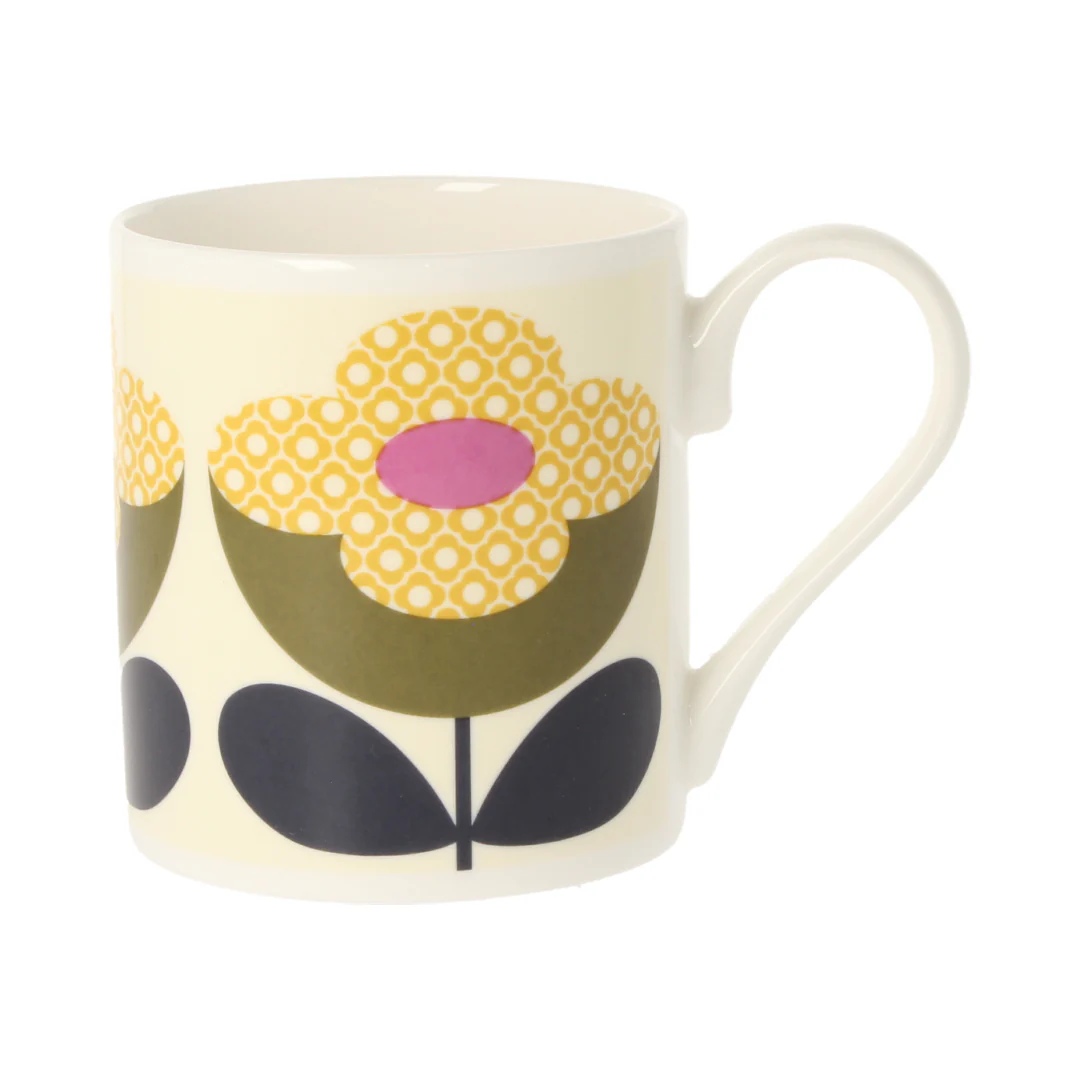 Orla Kiely Buttercup Stem Olive & Yellow Mug