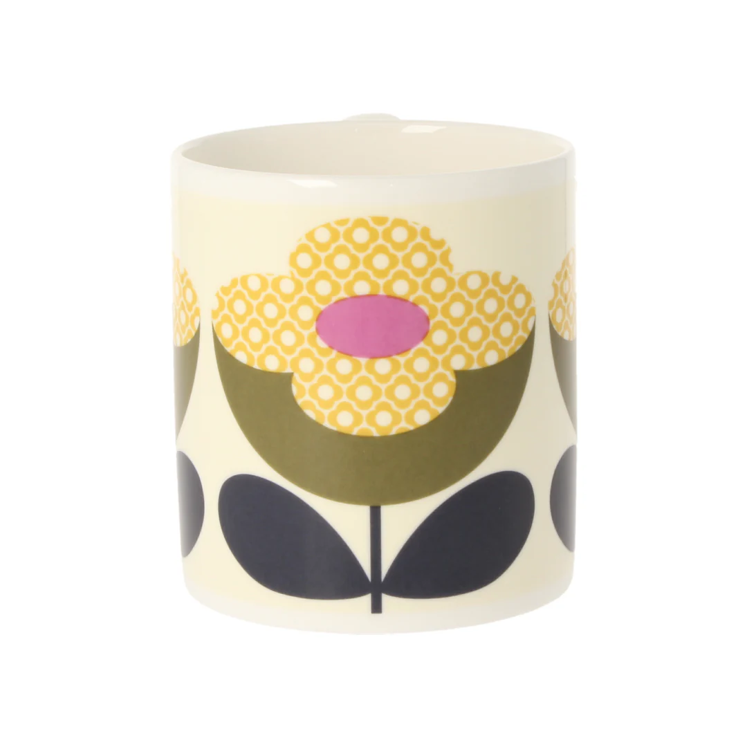 Orla Kiely Buttercup Stem Olive & Yellow Mug