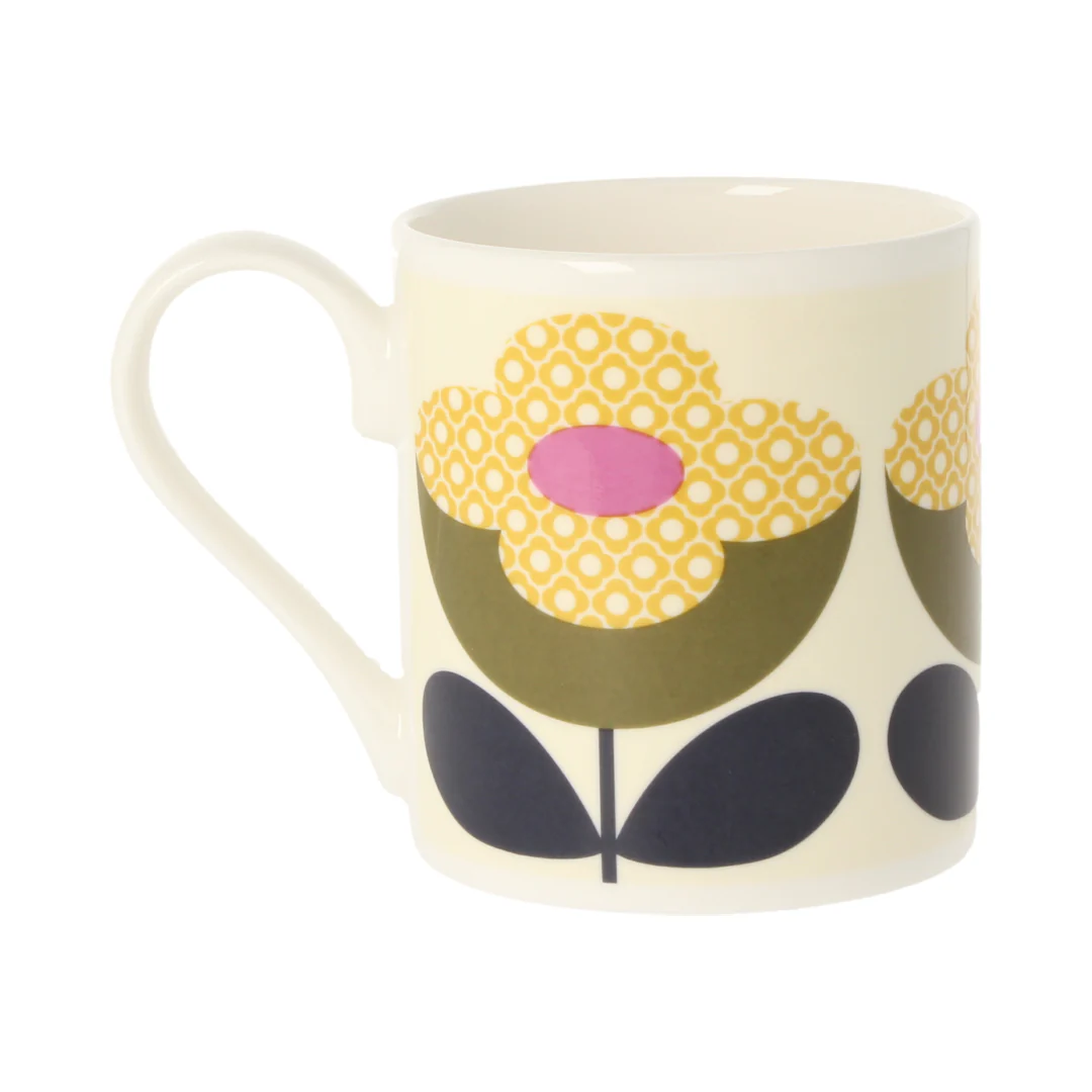 Orla Kiely Buttercup Stem Olive & Yellow Mug