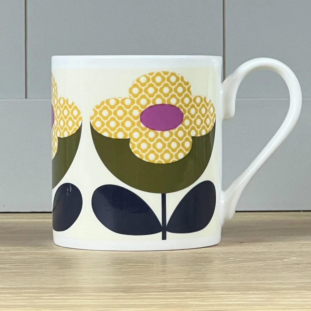 Orla Kiely Buttercup Stem Olive & Yellow Mug