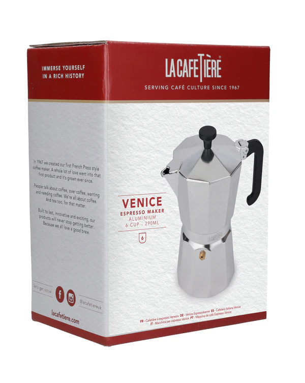 La Cafetière Venice 6 Cup Espresso Maker - Aluminium