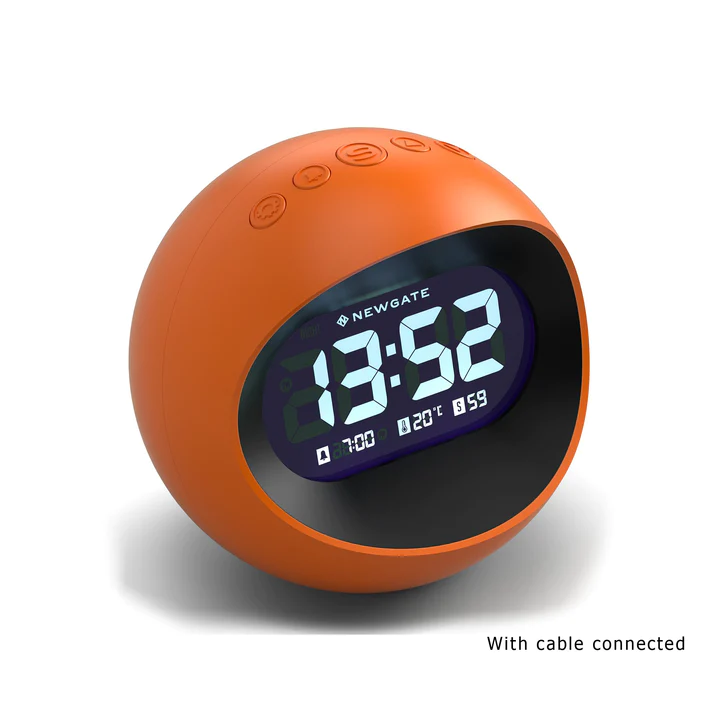 Newgate Centre Of The Earth LCD Alarm Clock - Pumpkin Orange