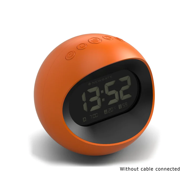 Newgate Centre Of The Earth LCD Alarm Clock - Pumpkin Orange