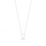 Tipperary Crystal Circle Bar Pendant Silver