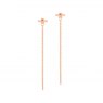 Tipperary Crystal T-Bar Ball Chain Earrings Rose Gold