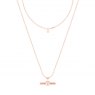 Tipperary Crystal T-Bar Ball Chain Pendant Rose Gold
