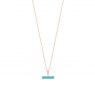 Tipperary Crystal Turquoise T-Bar Pendant Rose Gold