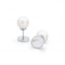 Tipperary Crystal Pearl Moon Earrings Silver