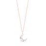 Tipperary Crystal Half Moon Pendant Clear CZ Rose Gold