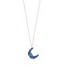 Tipperary Crystal Half Moon Pendant Sapphire Rose Gold