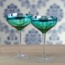 Artland Peacock Champagne Saucer Set of 2