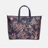 Sara Miller Smokey Blue Birds Medium Tote Bag