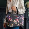 Sara Miller Black Bamboo Medium Tote Bag