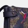 Sara Miller Smokey Blue Birds Zip Crossbody