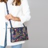 Sara Miller Smokey Blue Birds Zip Crossbody