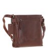 Ashwood Two Section Zip Top Leather Crossbody Bag Chestnut