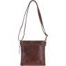 Ashwood Two Section Zip Top Leather Crossbody Bag Chestnut