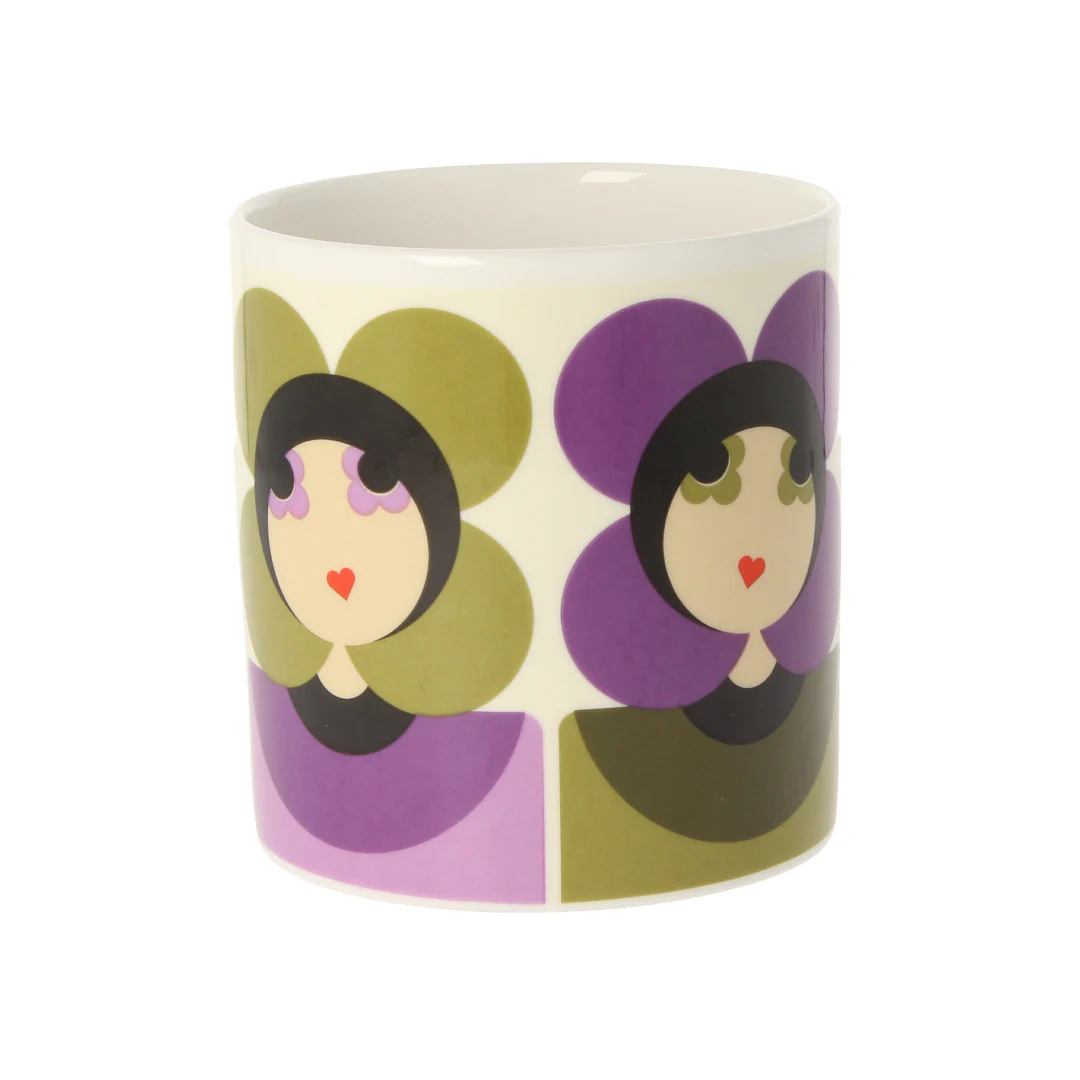 Orla Kiely Luna Purple Olive Mug