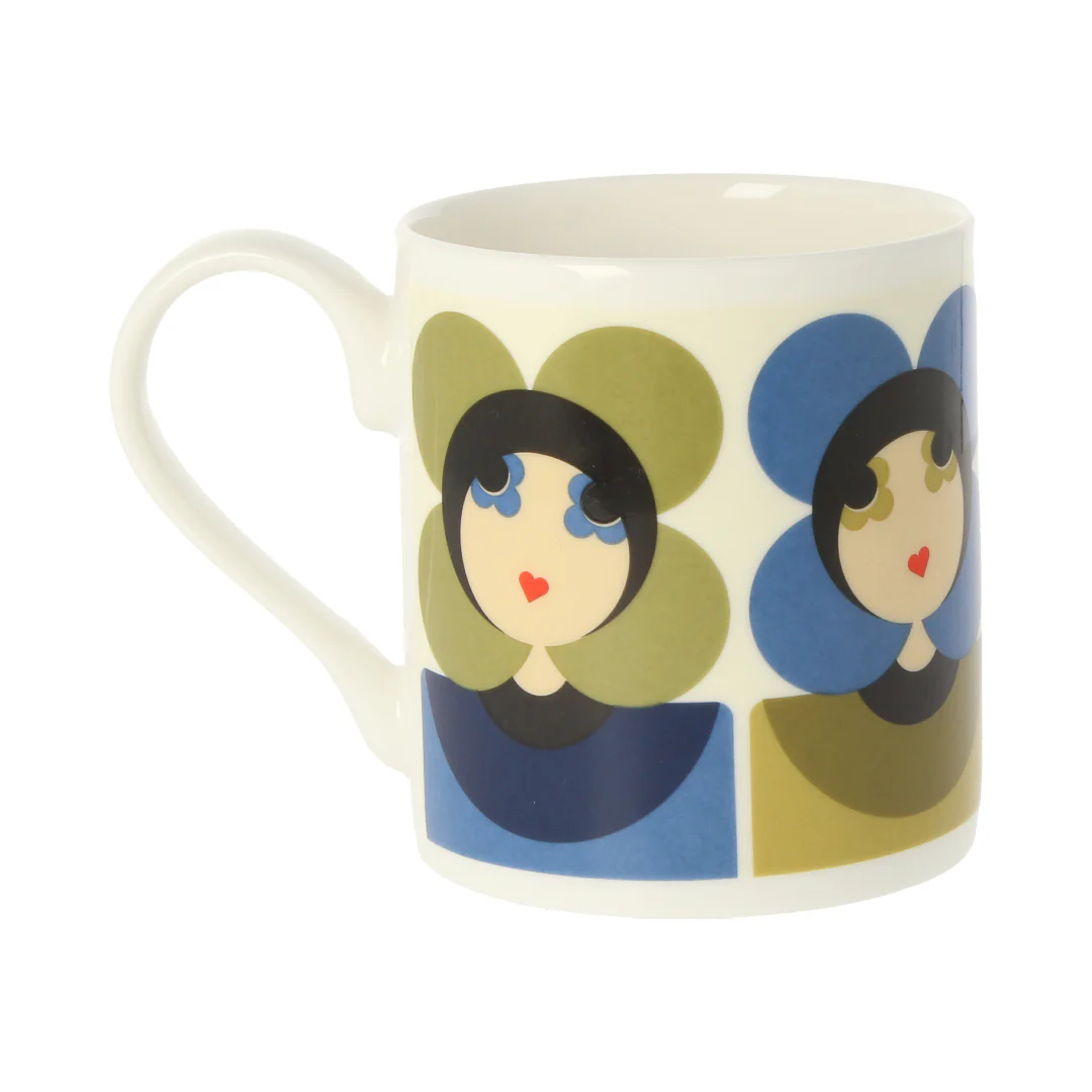 Orla Kiely Luna Blue / Sage Mug