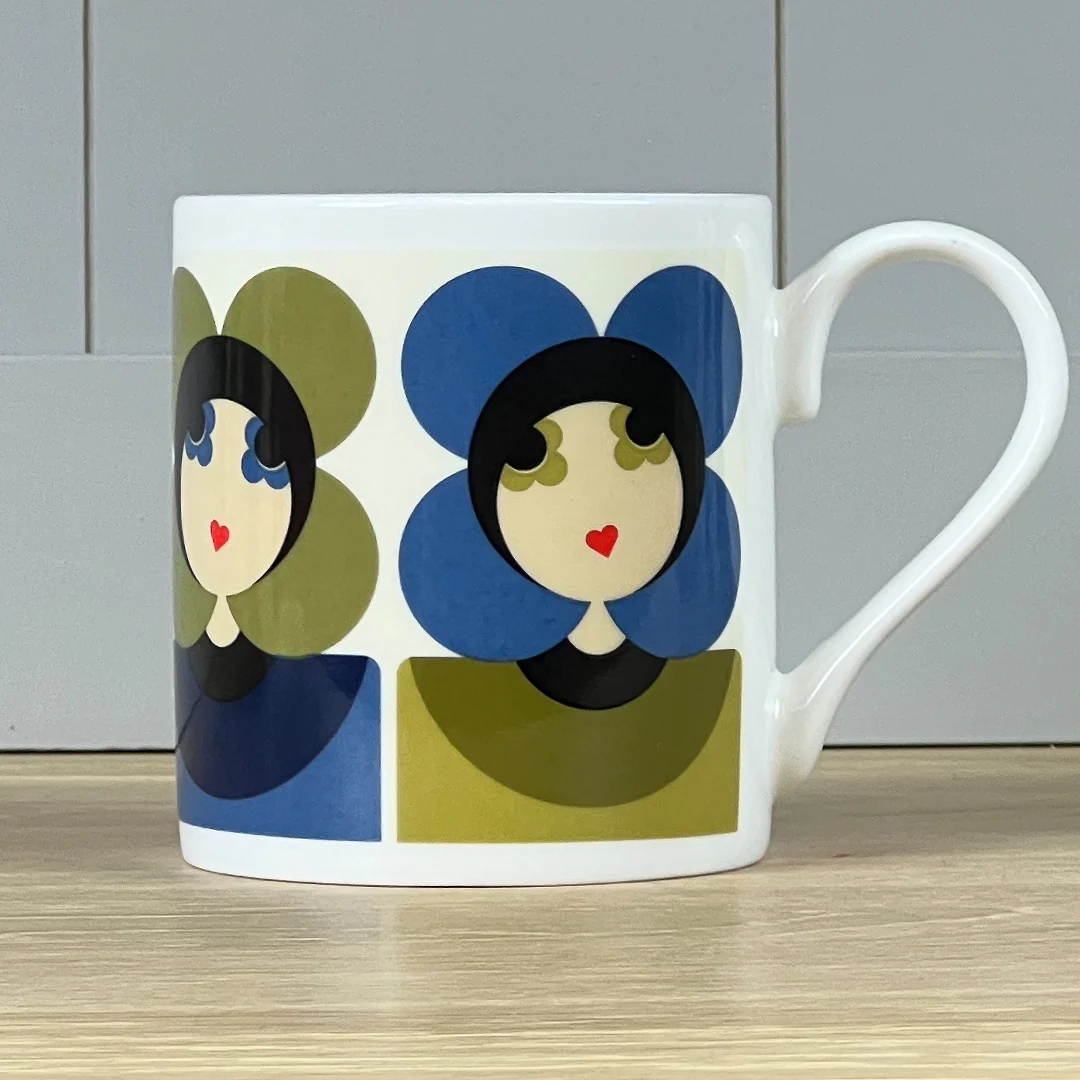 Orla Kiely Luna Blue / Sage Mug