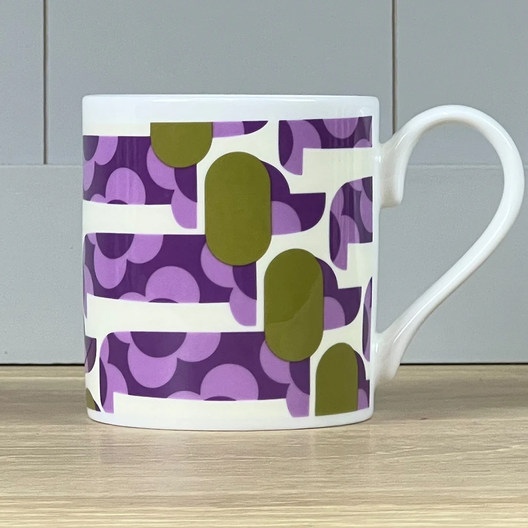 Orla Kiely Dog Show Purple & Olive Mug