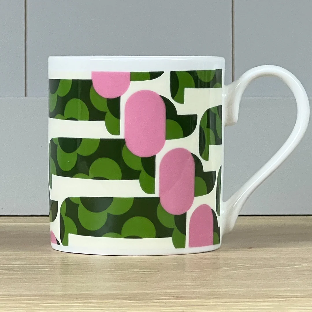 Orla Kiely Dog Show Pink & Green Mug