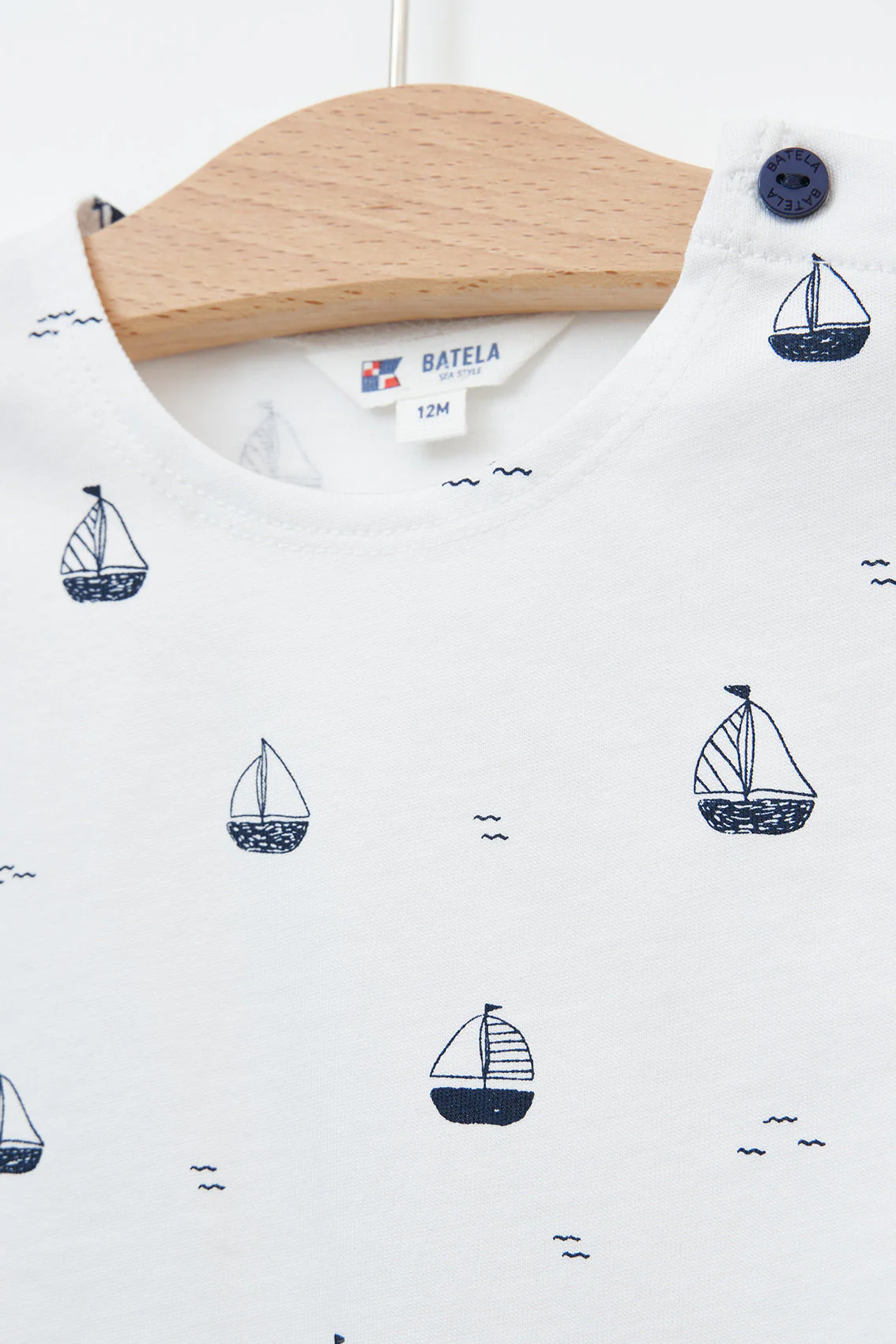 Batela Short Sleeve T-Shirt with Sailboat Print