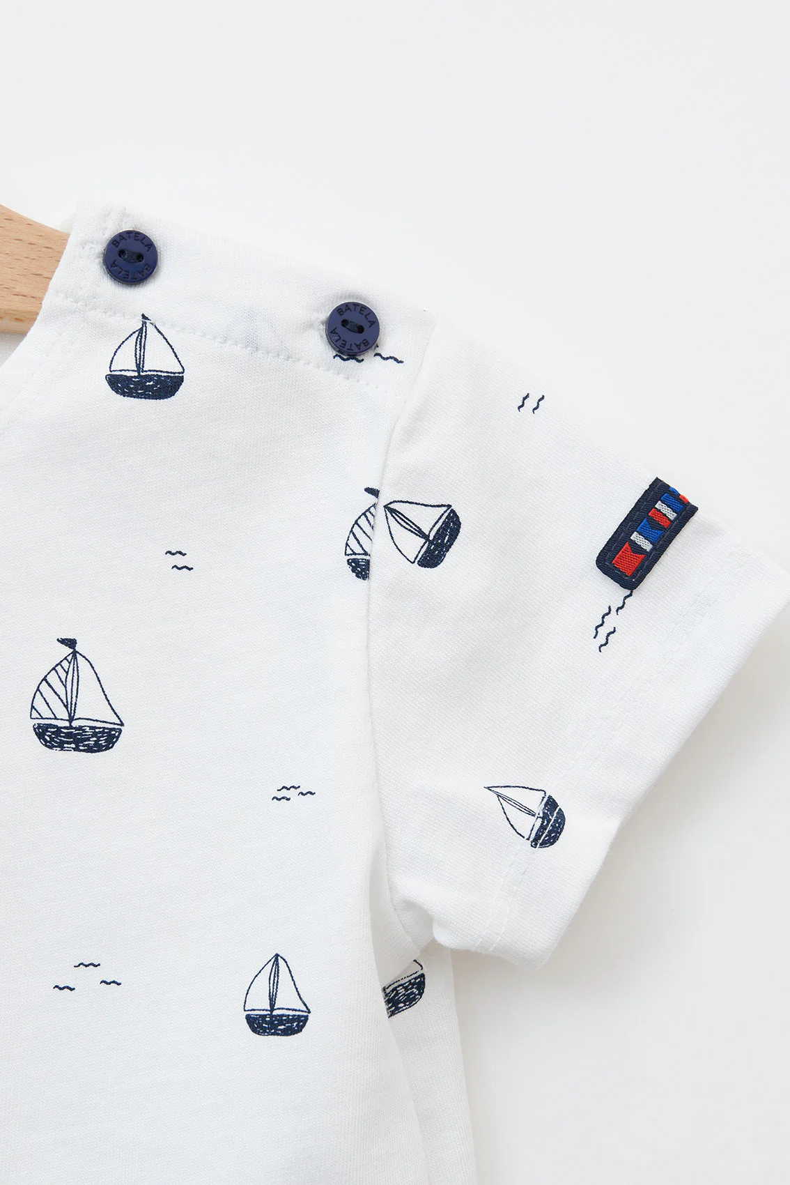 Batela Short Sleeve T-Shirt with Sailboat Print