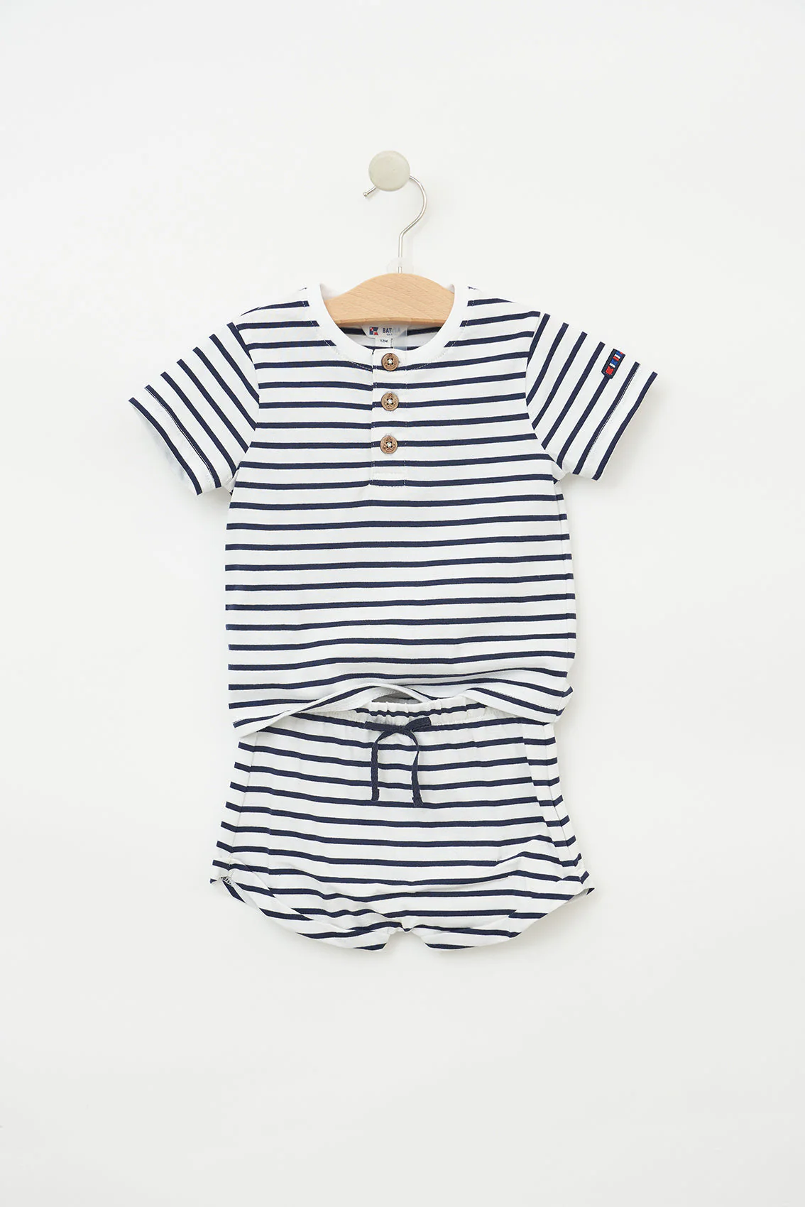 Batela Striped Shorts & T-shirt Set - Navy