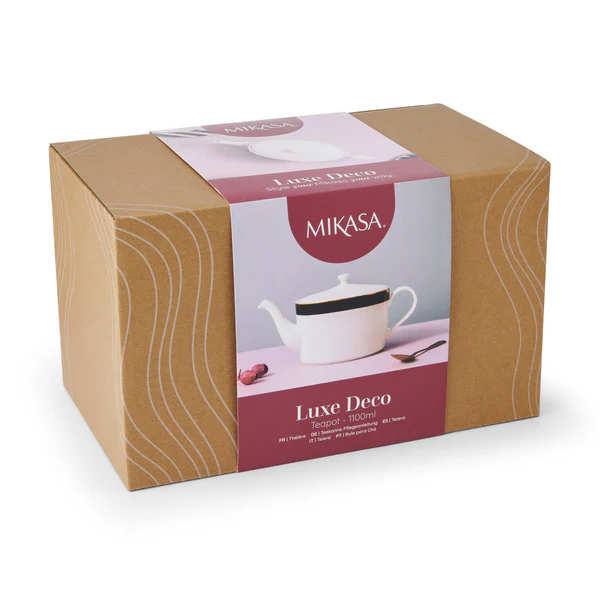 Mikasa Luxe Deco 4-Cup China Teapot 1.1L White