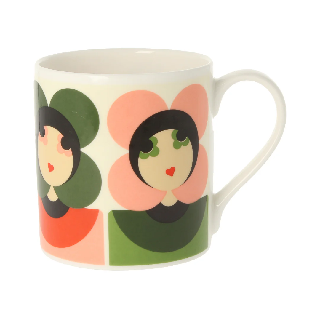 Orla Kiely Luna Pink / Green Mug