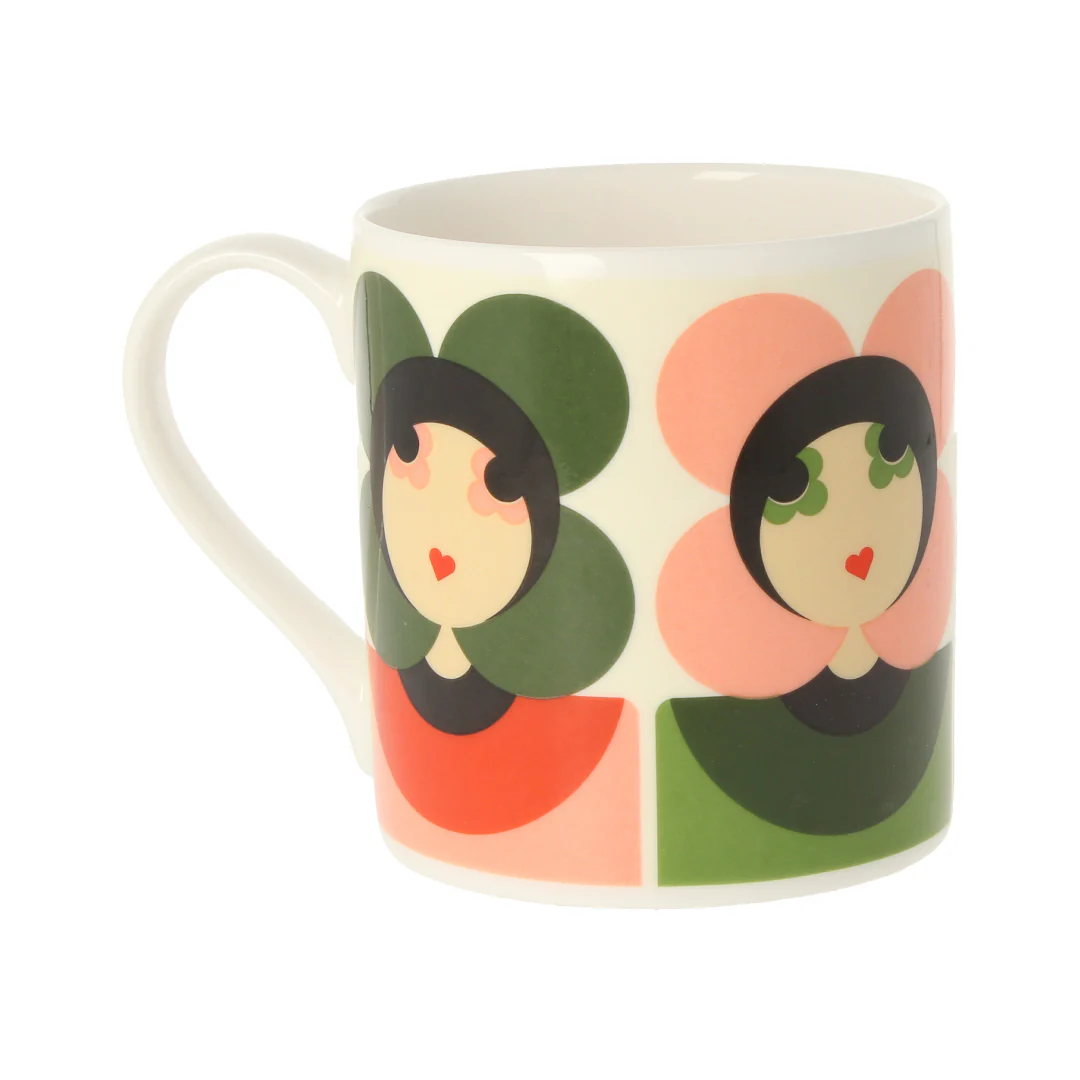 Orla Kiely Luna Pink / Green Mug