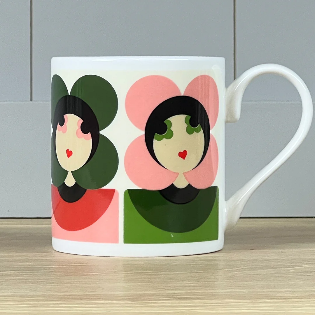 Orla Kiely Luna Pink / Green Mug