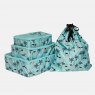 Sara Miller Mint Ostrich & Palms Set of Packing Cubes