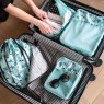 Sara Miller Mint Ostrich & Palms Set of Packing Cubes