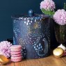 Sara Miller Midnight Leopard Biscuit Barrel