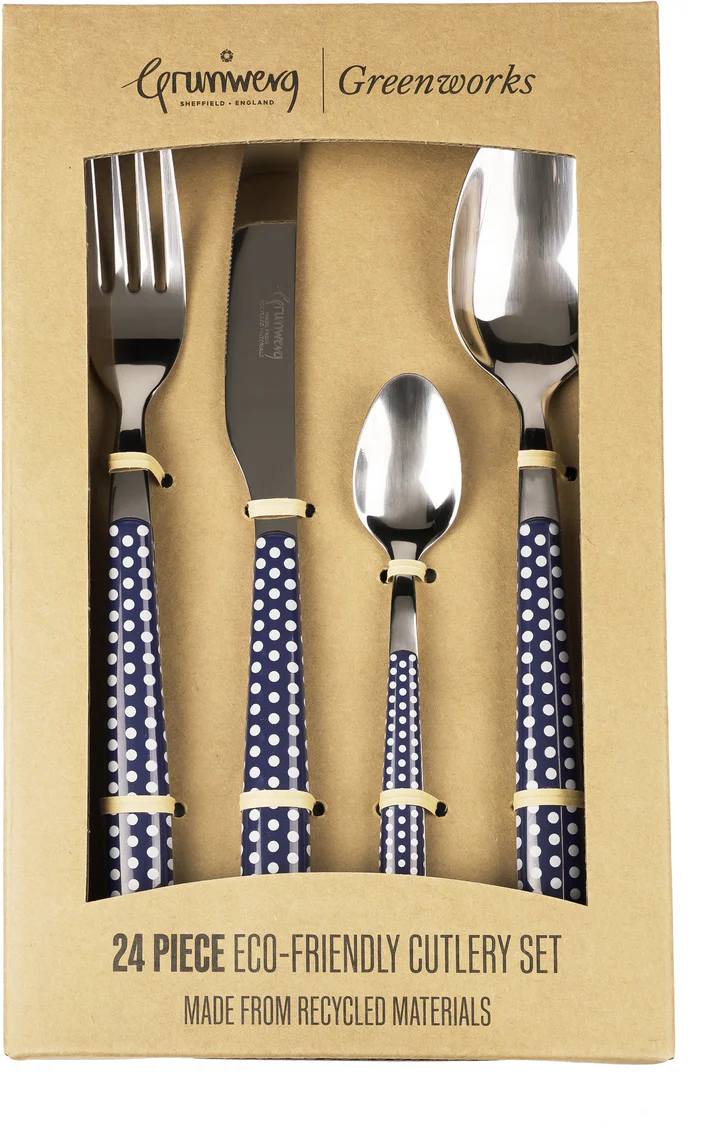 Grunwerg Greenworks 24 Piece Cutlery Set Polka