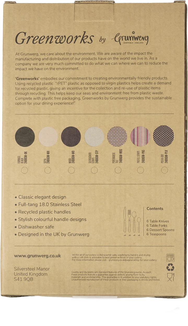 Grunwerg Greenworks 24 Piece Cutlery Set Polka