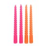 Rex London Twisted Candles Bright Pink & Orange Pk/4