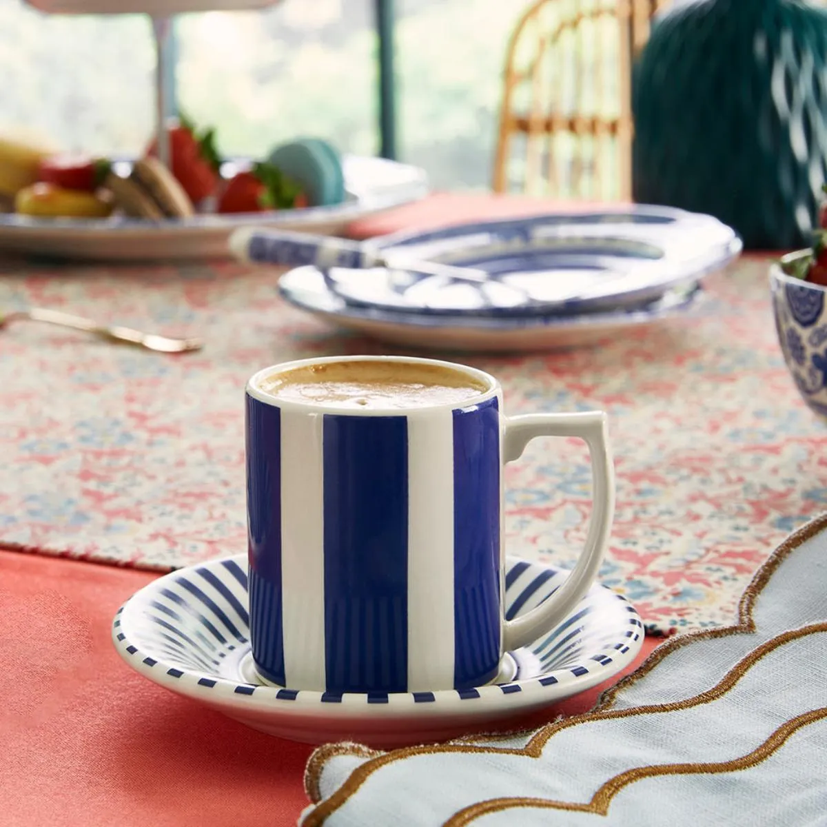 Spode Steccato Espresso Cup & Saucer