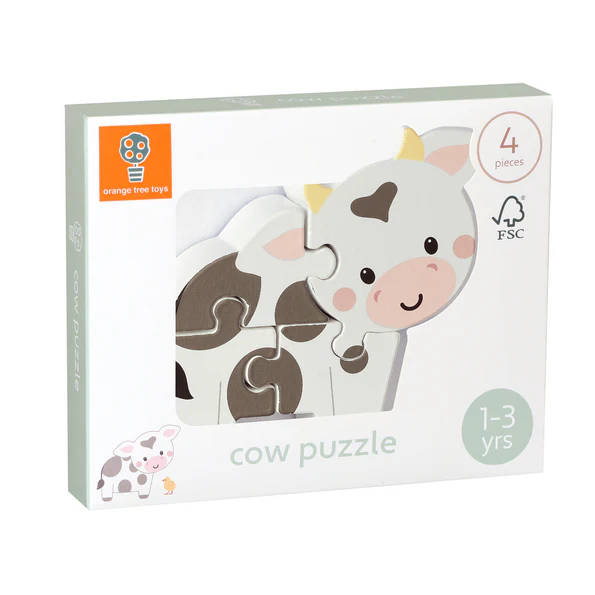 Orange Tree Toys Cow Wooden Puzzle