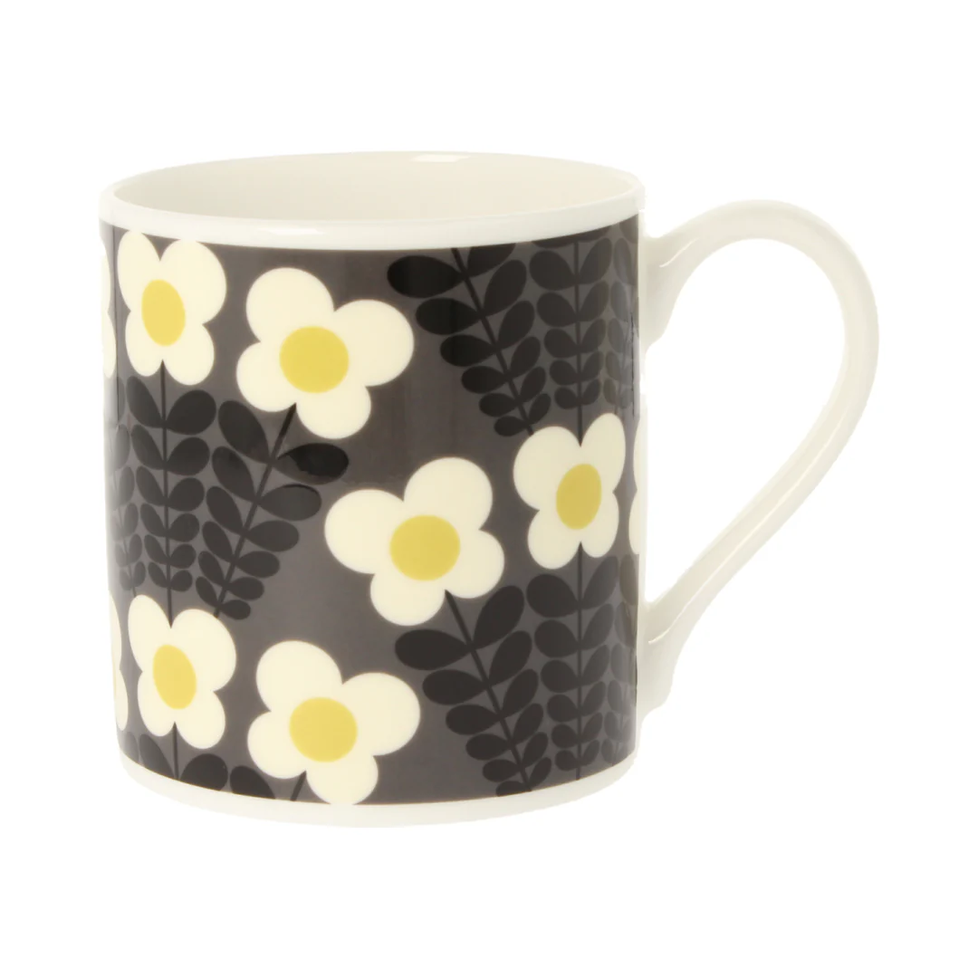 Orla Kiely Bunch Of Stems Grey Quite Big Mug